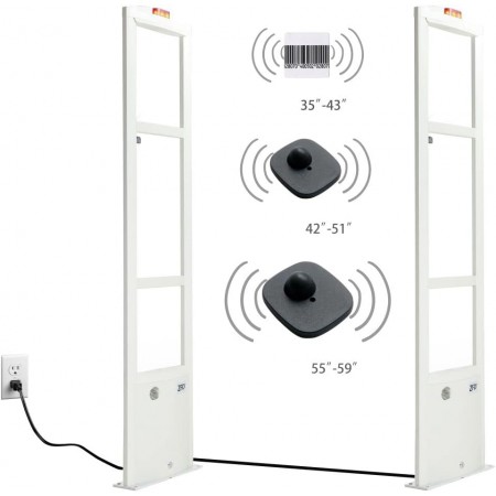 Retail Security EAS System, RF8.2Mhz, 2 Antenna, Sound&Visual Alarm, 100 piece Hard Tags included